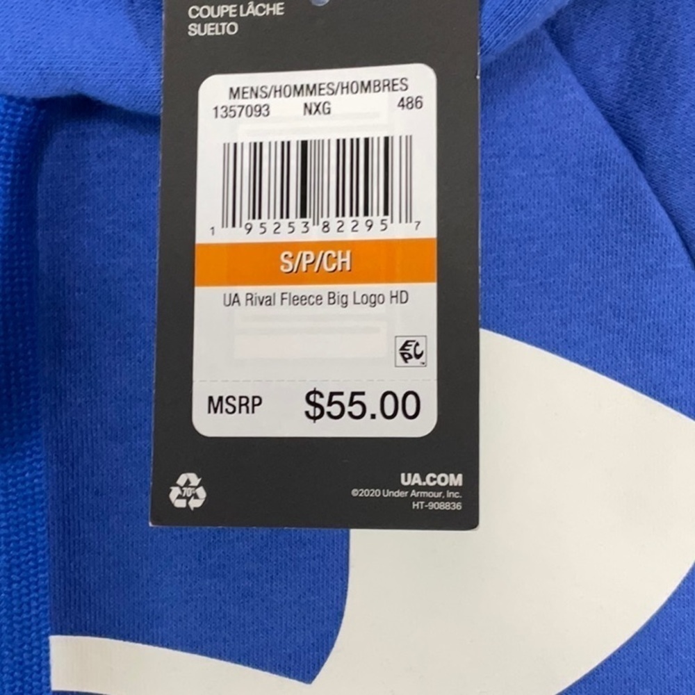 Men's UA Rival Fleece Big Logo Hoodie - Picture 4 of 8